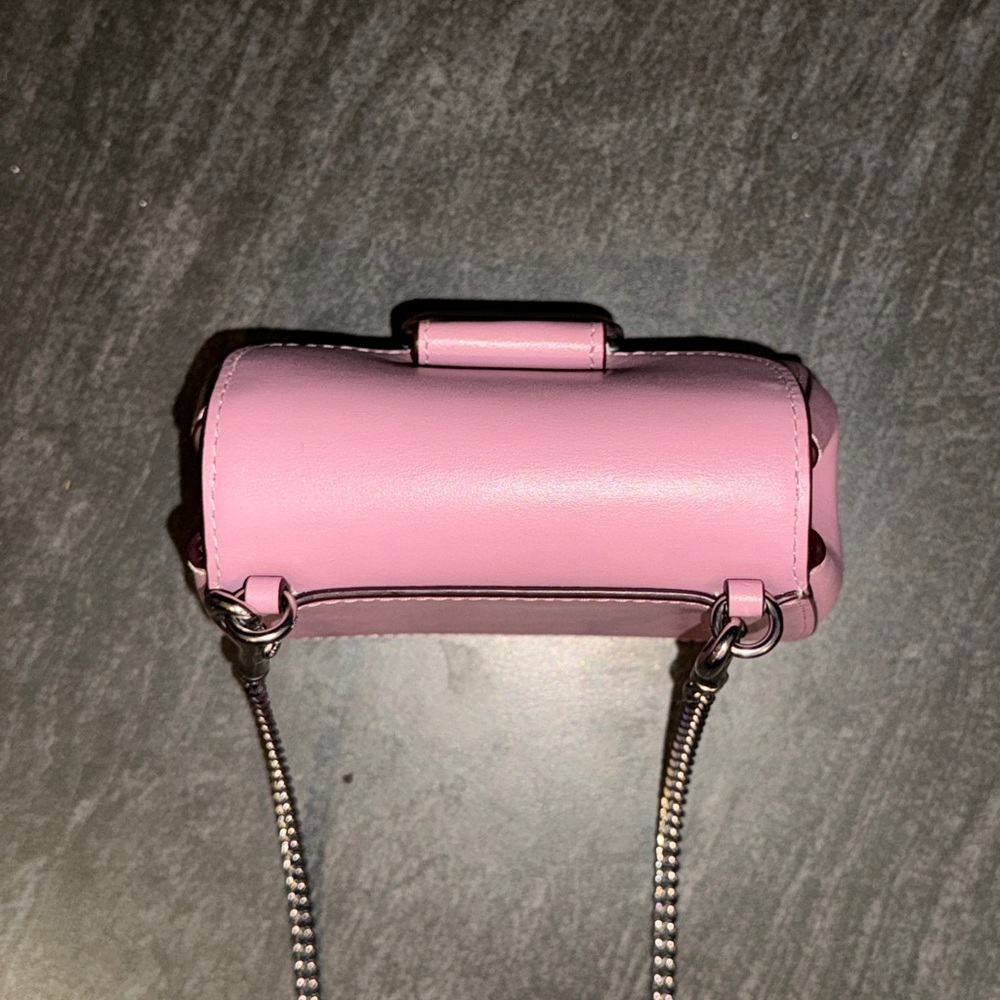 Coach Pink Leather Morgan Card Case on a Chain - Picture 5 of 16